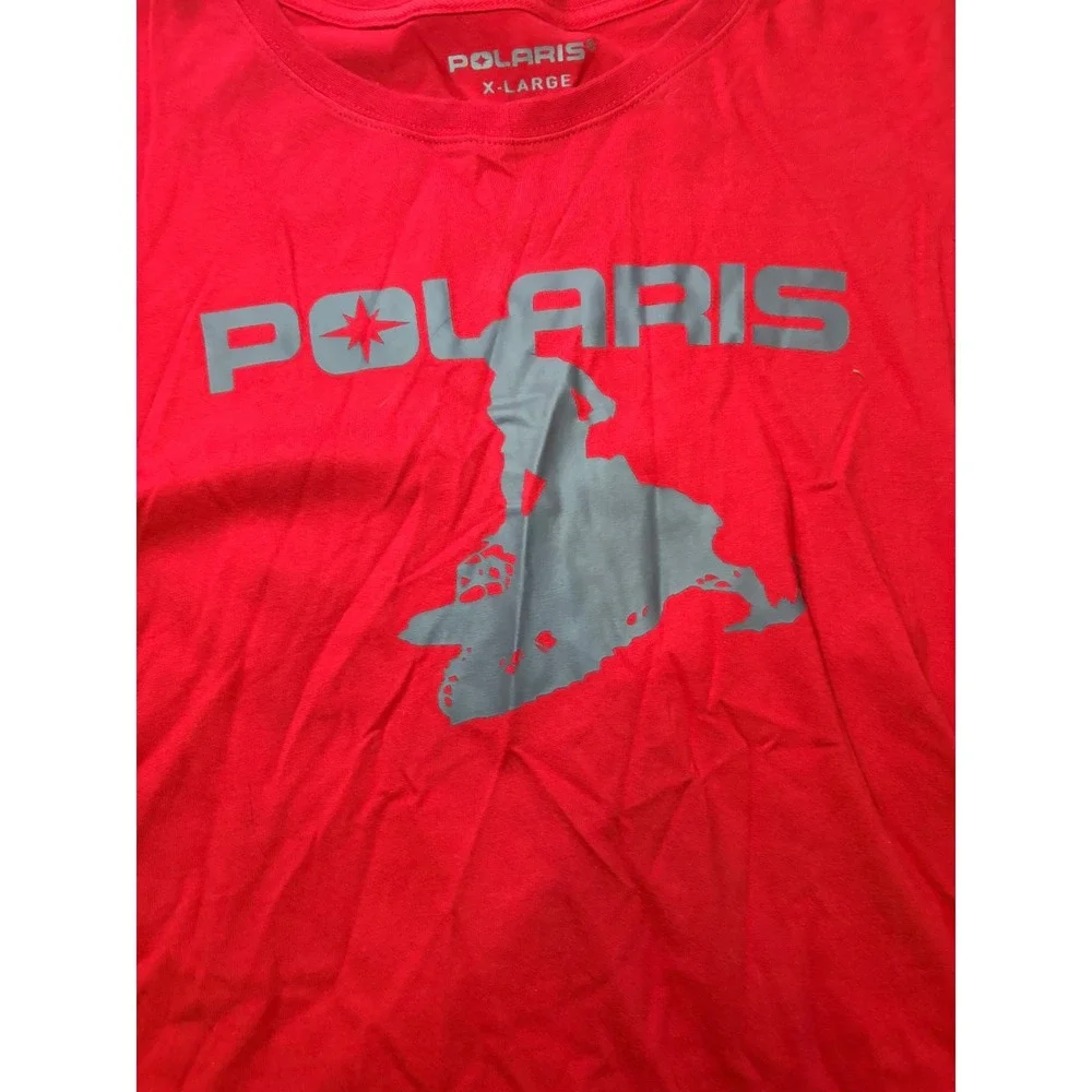 Polaris‎ Men's Red Gray Raglan Tee Long Sleeve Shirt Size XL